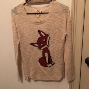NWT sheer fox sweater